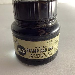 Stamp Pad Ink Black Sanford's brush in cap	No 584 full bottle Jm299
